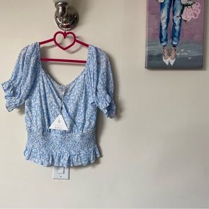 Lost + Wander floral print top